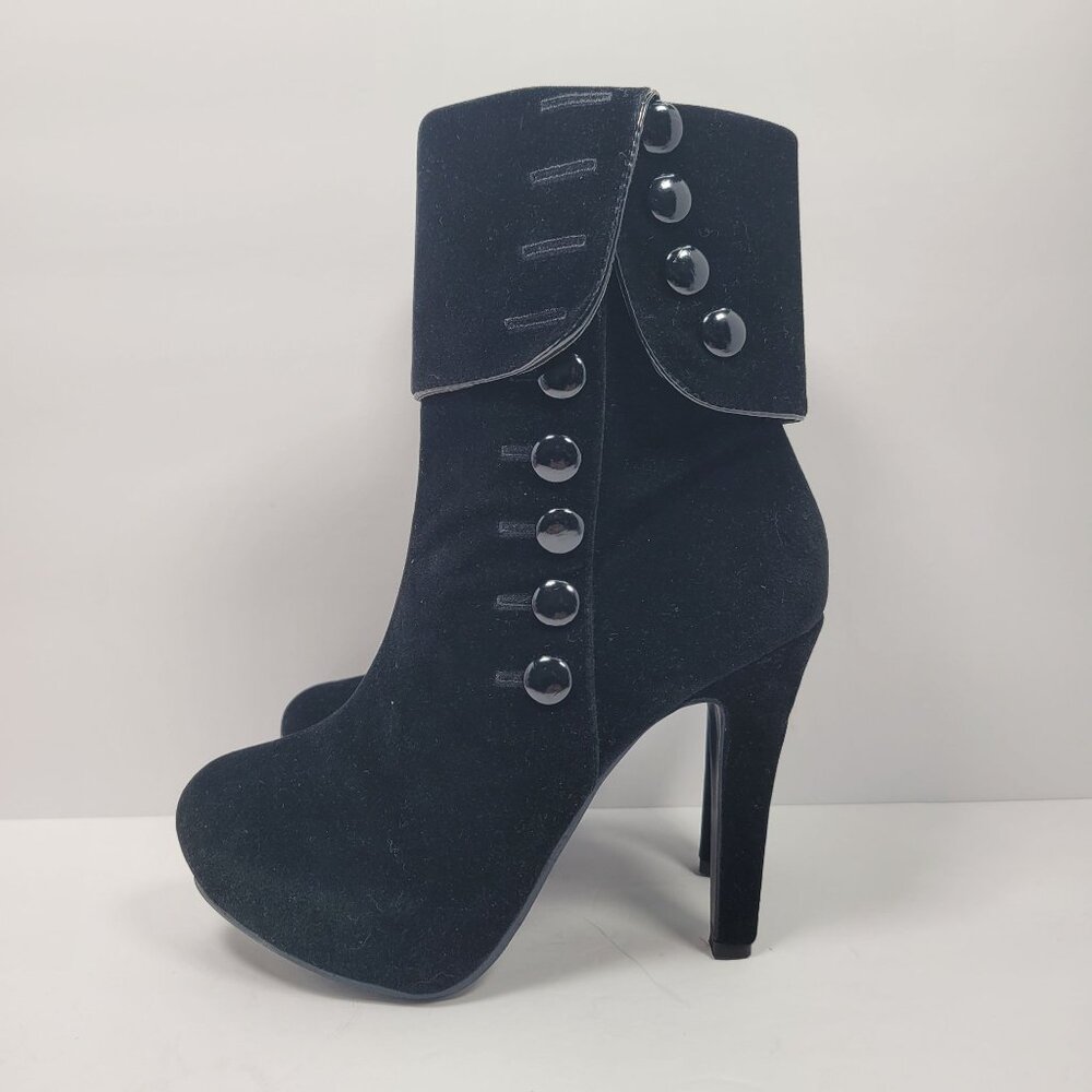 Crape Myrtle Women's Victorian Black Button Boots US Size 6.5 EU 37 Like New - Picture 2 of 11